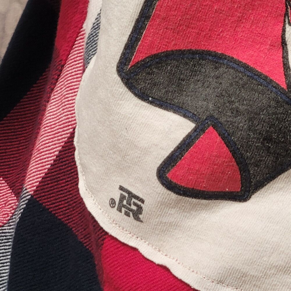 Cleveland Indians 1996 Upcycled Flannel Shirt Express Men Medium Chief Wahoo MLB - Picture 6 of 13